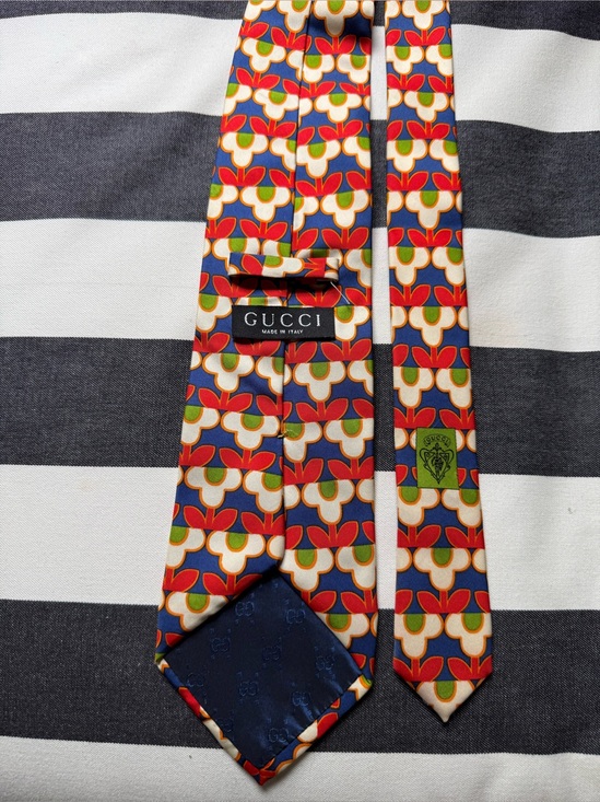 Gucci Other - Rare Gucci Pop Art Multicolor Red Blue Green Geometric Silk Tie